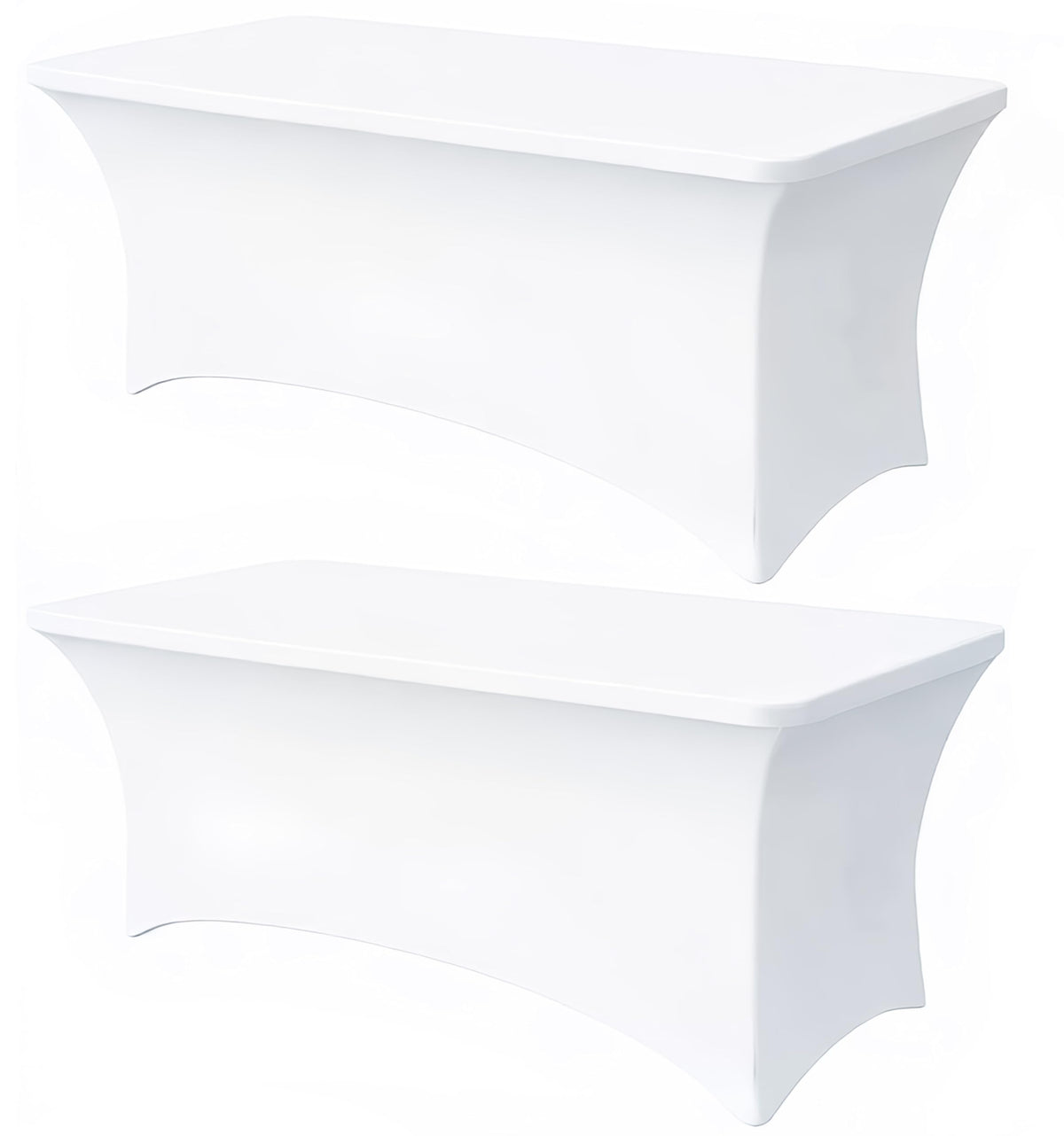 6FT Black Table Cloth - 2 Pack Fitted Stretch Rectangle Spandex Tablecloth, Washable Table Cover for Party, Picnic, Wedding, Banquet, Birthday and Festival(30" x 72")