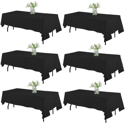 WIGENIUS 6 Pack White Table Cloth Rectangle 60X102 Inch Tablecloth Fit 6FT