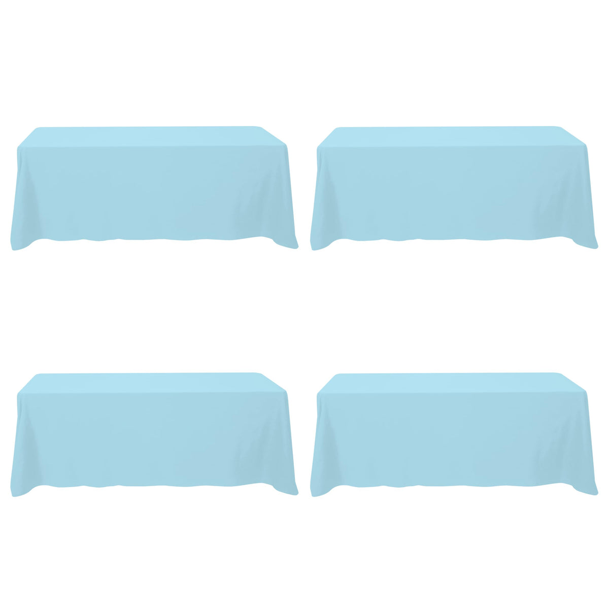 BRILLMAX 6 Pack Ivory Tablecloths 60x102 Inch for 6ft Rectangle Tables