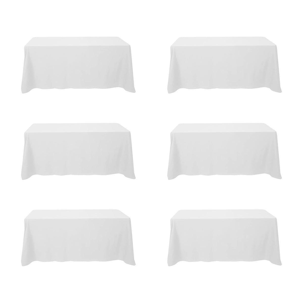 BRILLMAX 6 Pack Ivory Tablecloths 60x102 Inch for 6ft Rectangle Tables