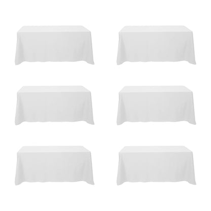 BRILLMAX 6 Pack Ivory Tablecloths 60x102 Inch for 6ft Rectangle Tables