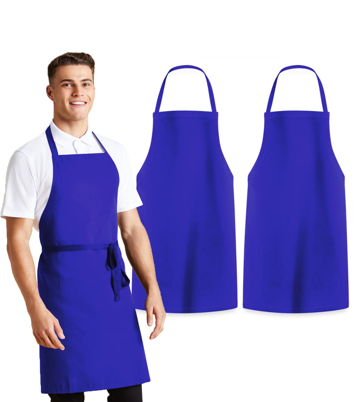 Avalon Kitchen Aprons for Men - 100% Polyester Chef Apron Women with Extra Long Ties - Cooking Aprons for Women & Mens Apron