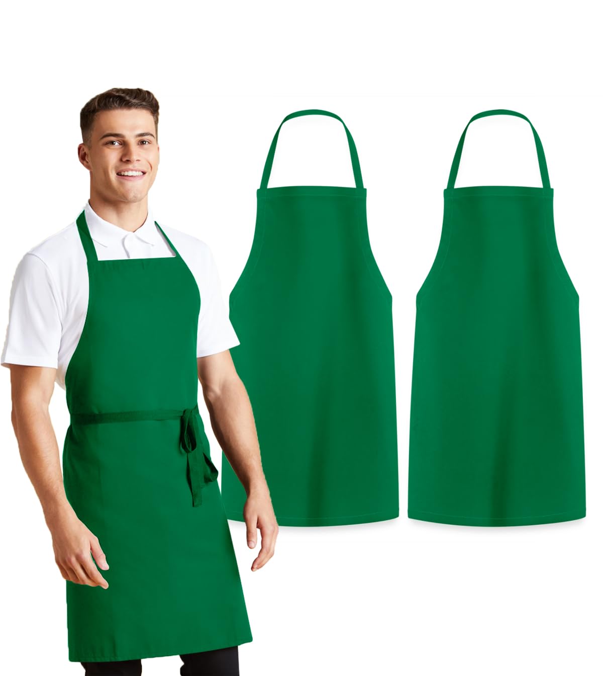 Avalon Kitchen Aprons for Men - 100% Polyester Chef Apron Women with Extra Long Ties - Cooking Aprons for Women & Mens Apron