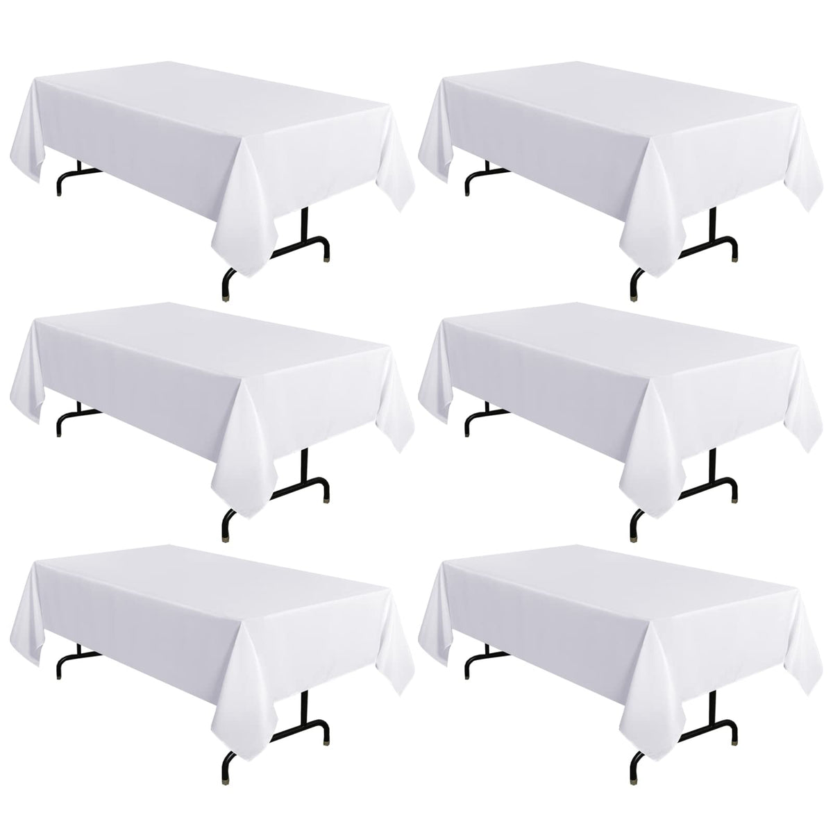 sancua 2 Pack Black Tablecloths 60x102 Inch for 6 Feet Rectangle Tables