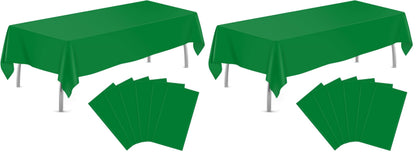 tujol Royal Blue 6 Pack Plastic Table Cloth 54" x 108", Disposable Tablecloths Rectangle Table Cover, Plastic Tablecloths for Parties