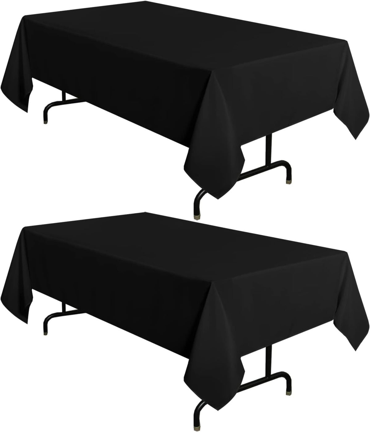 sancua 2 Pack Black Tablecloths 60x102 Inch for 6 Feet Rectangle Tables