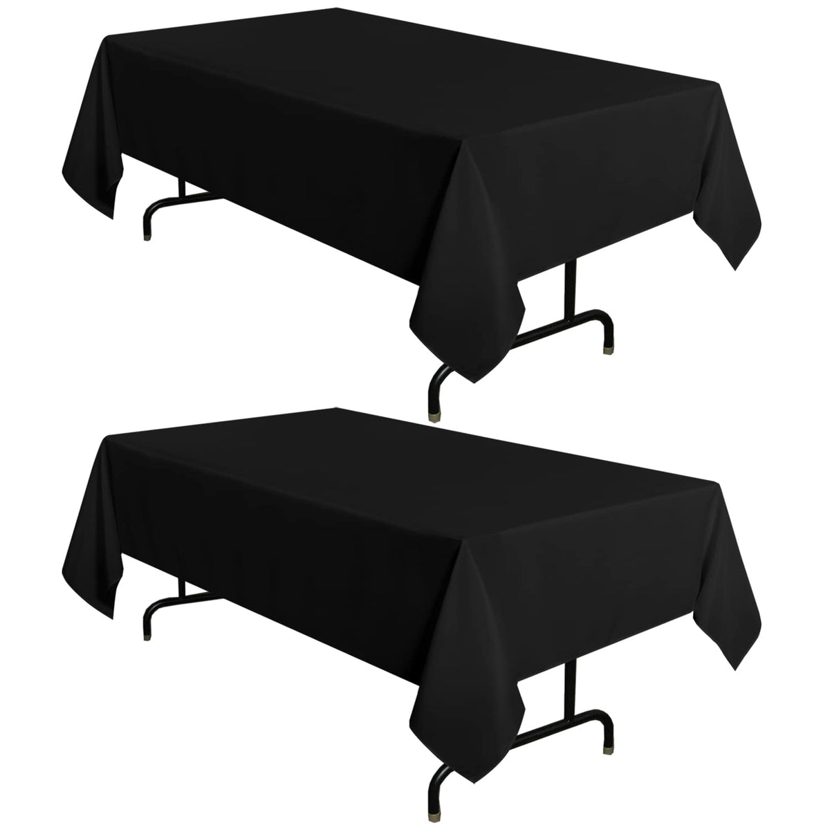 sancua 2 Pack Black Tablecloths 60x102 Inch for 6 Feet Rectangle Tables