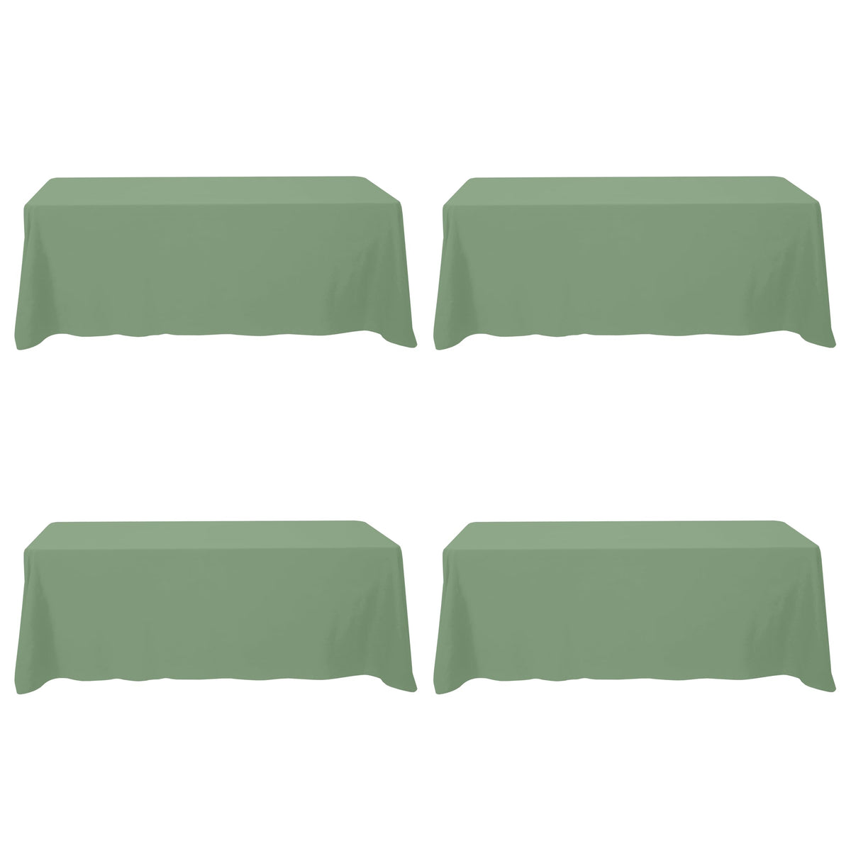 BRILLMAX 6 Pack Ivory Tablecloths 60x102 Inch for 6ft Rectangle Tables