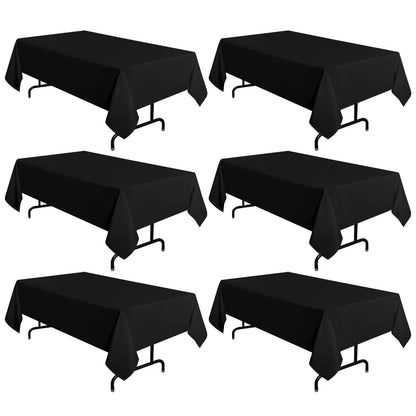 sancua 2 Pack Black Tablecloths 60x102 Inch for 6 Feet Rectangle Tables