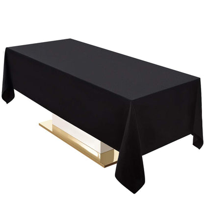 Surmente 90x132 Inch Black Tablecloth for 6-8 Foot Rectangle Tables