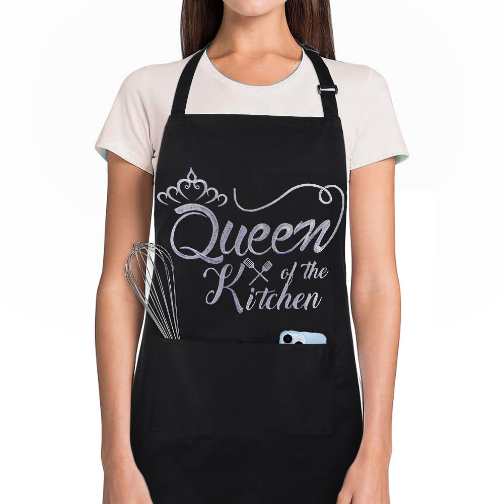 Aoomzoon Cute Aprons for Women with Pockets for Cooking Kitchen Gifts