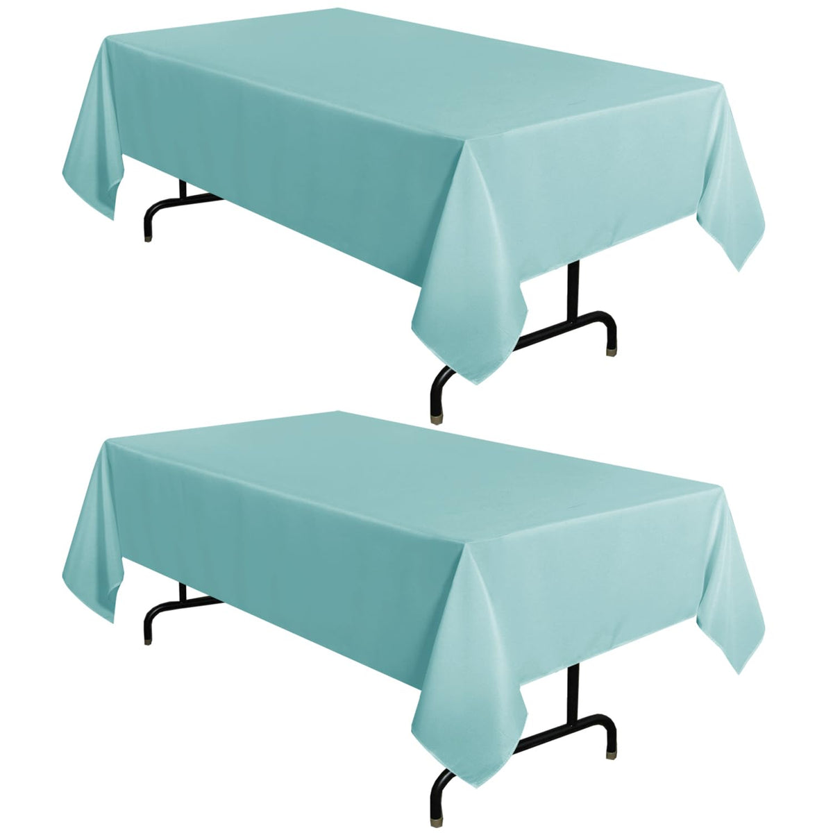 sancua 2 Pack Black Tablecloths 60x102 Inch for 6 Feet Rectangle Tables