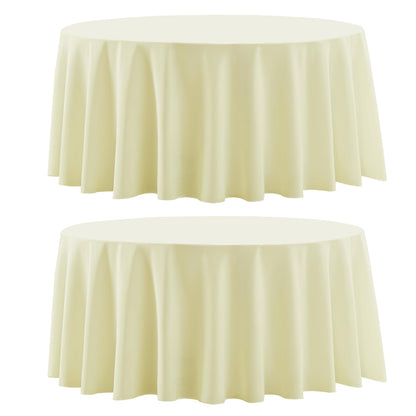 6 Pack White Round Tablecloths 120 Inch for Dining Tables