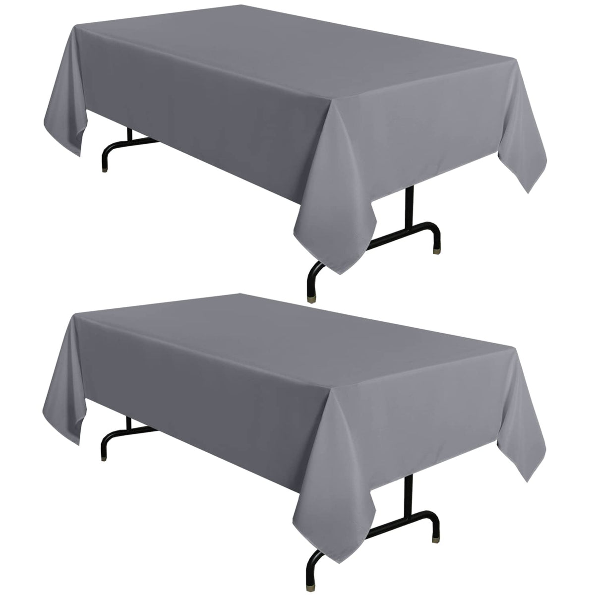 sancua 2 Pack Black Tablecloths 60x102 Inch for 6 Feet Rectangle Tables
