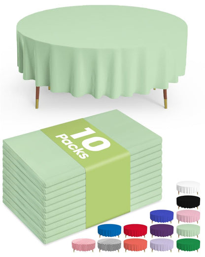 Pureegg Plastic Table Cloth Disposable 10 Pack, 54 x 108 Inch Table Cloths, Easter Party, Valentines, Mothers Day Decorations, Tablecloths, Rectangle, Pastel Plastic Cover, Leakproof & Sturdy, Pink