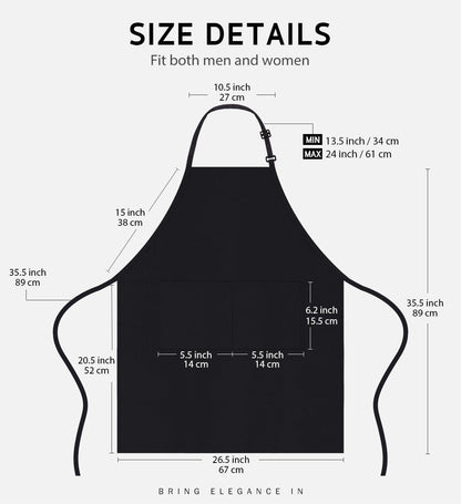 Syntus Apron for Men Women, Adjustable Cooking Kitchen Apron with 2 Pockets