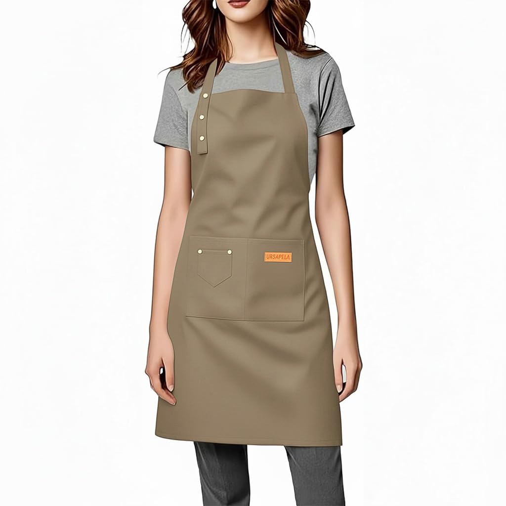 Aprons for Women Men, Water-Resistant Kitchen Aprons for Cooking