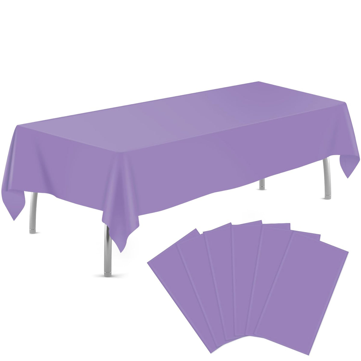 tujol Royal Blue 6 Pack Plastic Table Cloth 54" x 108", Disposable Tablecloths Rectangle Table Cover, Plastic Tablecloths for Parties