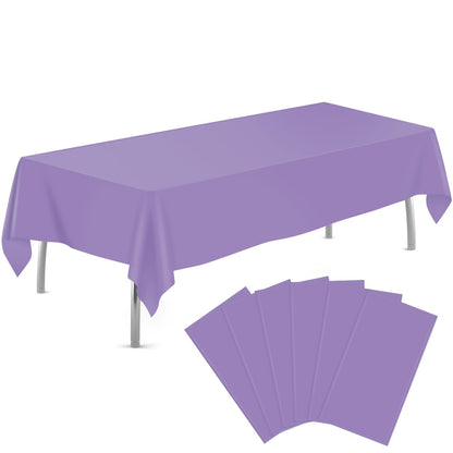 tujol Royal Blue 6 Pack Plastic Table Cloth 54" x 108", Disposable Tablecloths Rectangle Table Cover, Plastic Tablecloths for Parties