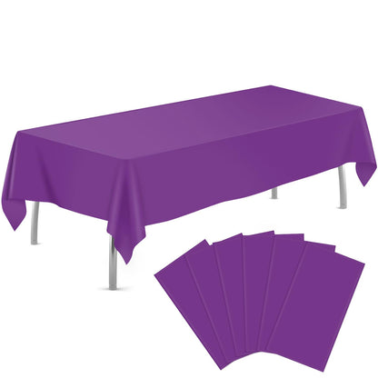 tujol Royal Blue 6 Pack Plastic Table Cloth 54" x 108", Disposable Tablecloths Rectangle Table Cover, Plastic Tablecloths for Parties