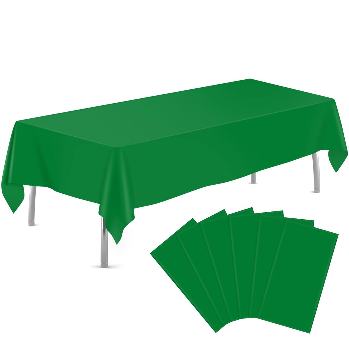 tujol Royal Blue 6 Pack Plastic Table Cloth 54" x 108", Disposable Tablecloths Rectangle Table Cover, Plastic Tablecloths for Parties