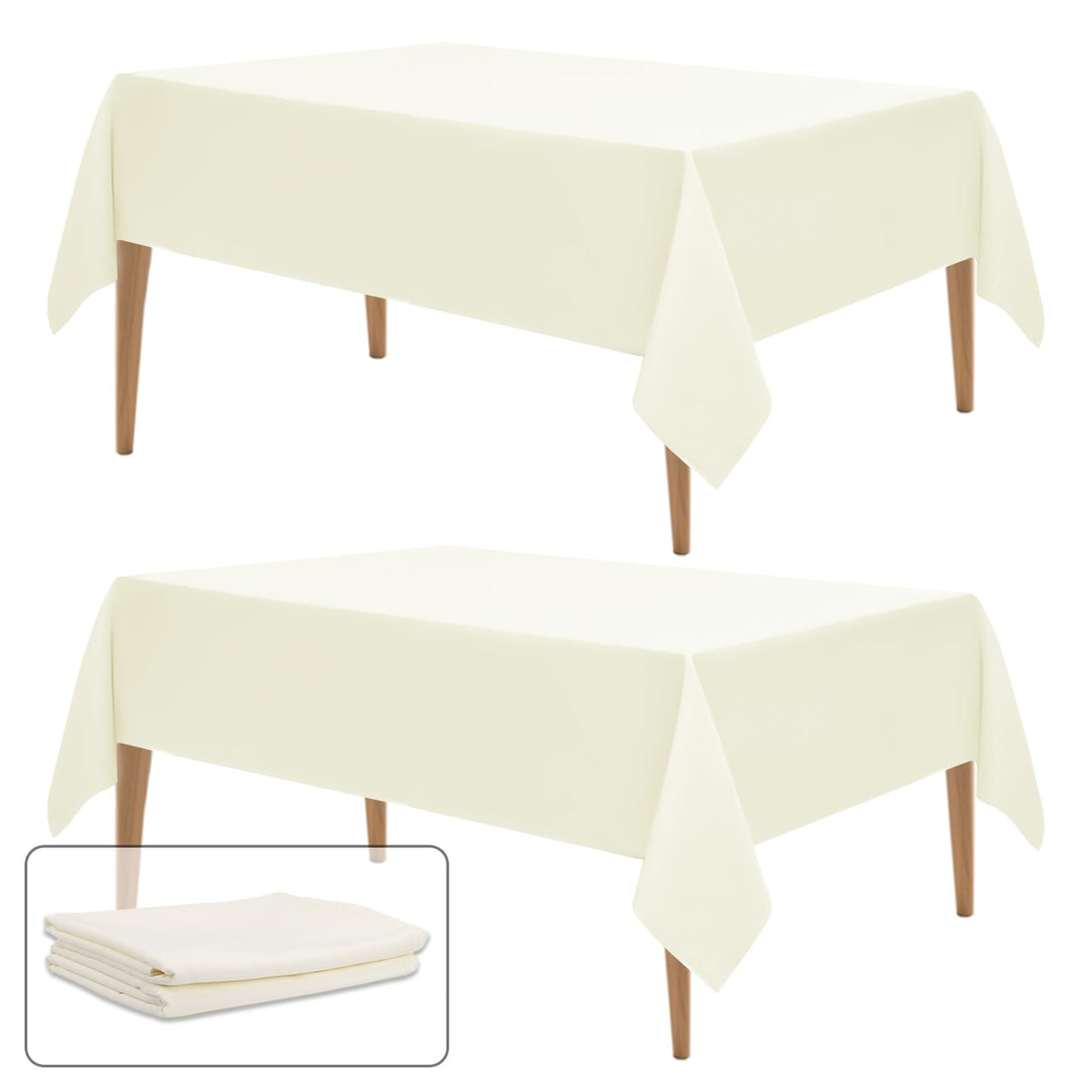 WIGENIUS 6 Pack White Table Cloth Rectangle 60X102 Inch Tablecloth Fit 6FT