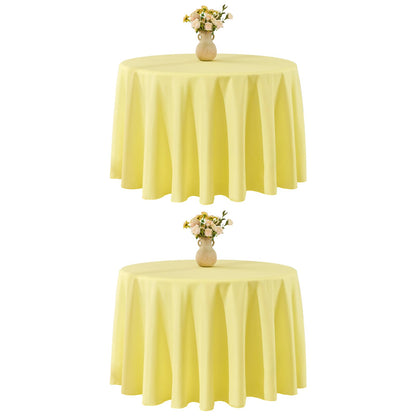 VidaFete 6 Pack 120inch Round Tablecloth Polyester Table Cloth, White