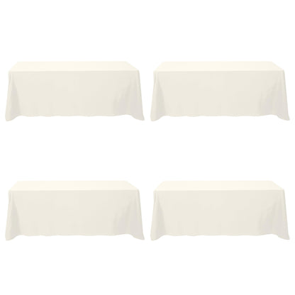BRILLMAX 6 Pack Ivory Tablecloths 60x102 Inch for 6ft Rectangle Tables