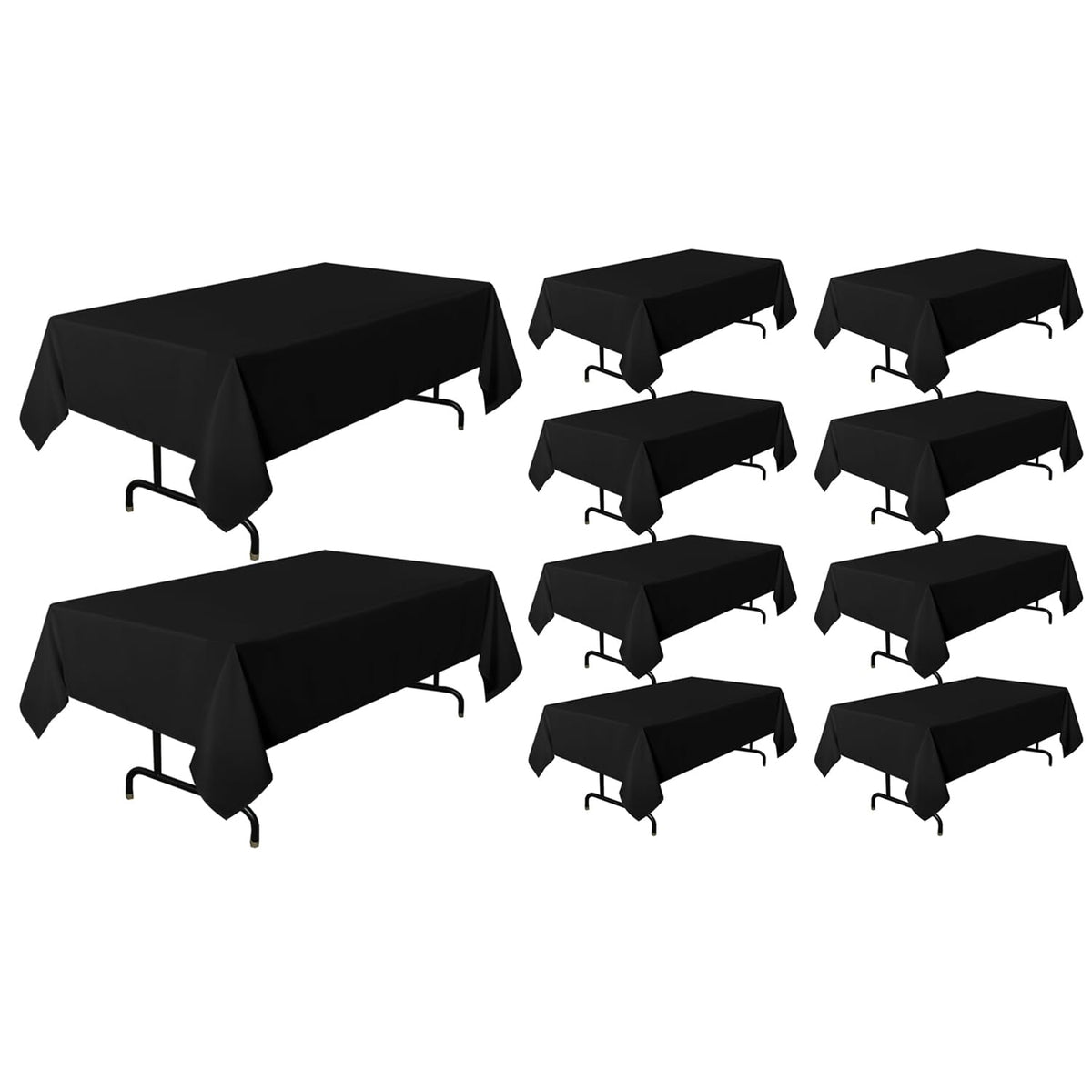 sancua 2 Pack Black Tablecloths 60x102 Inch for 6 Feet Rectangle Tables