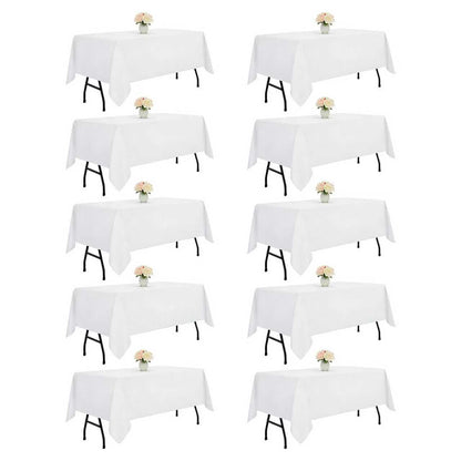 DRESSMAKER 2 Pack White Table Cloth Rectangle 60X102 Inch Fit 6FT Table