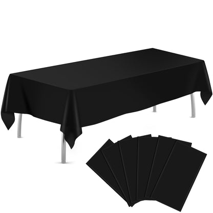 tujol Royal Blue 6 Pack Plastic Table Cloth 54" x 108", Disposable Tablecloths Rectangle Table Cover, Plastic Tablecloths for Parties