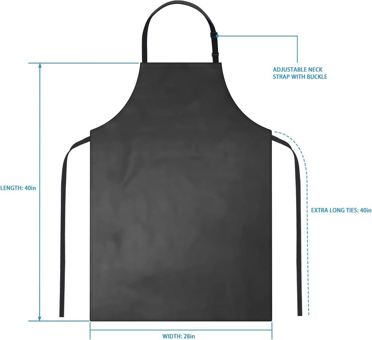 Waterproof Rubber Apron Adjustable Dishwasher Apron - Heavy Duty Work Apron