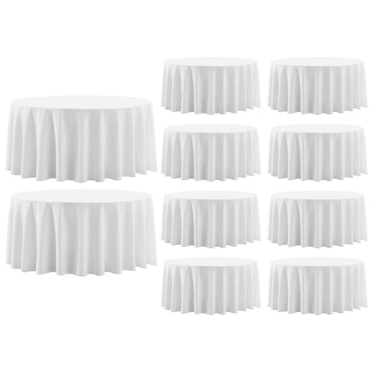 6 Pack White Round Tablecloths 120 Inch for Dining Tables