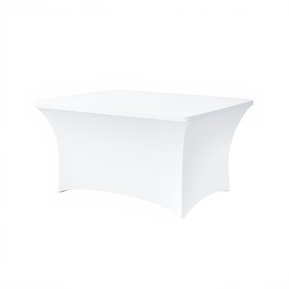 6FT Black Table Cloth - 2 Pack Fitted Stretch Rectangle Spandex Tablecloth, Washable Table Cover for Party, Picnic, Wedding, Banquet, Birthday and Festival(30" x 72")