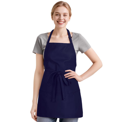 NLUS Kitchen Cooking Apron with 3 Pockets, Adjustable Bib Apron Chef Aprons for Women Men
