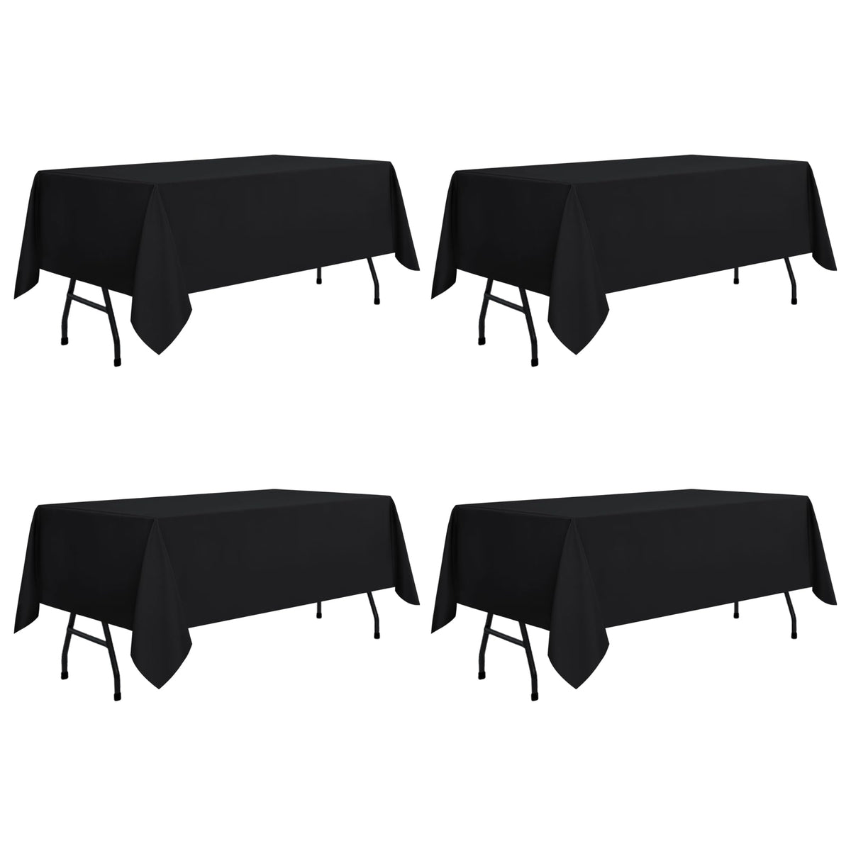sancua Rectangle Tablecloth, 60 x 84 Inch, Black