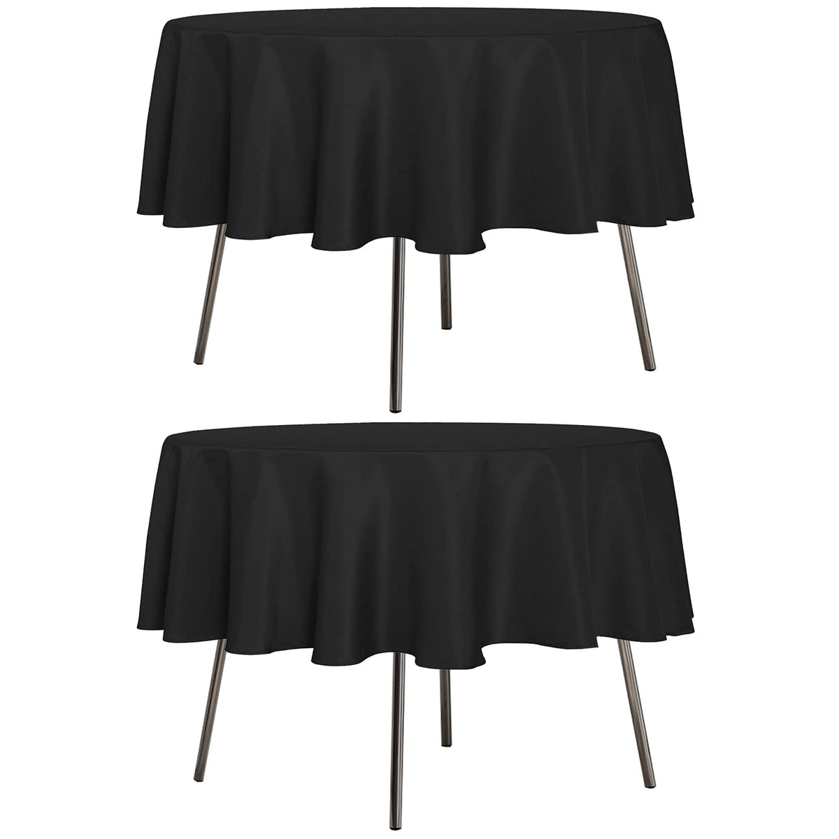 sancua 2 Pack Black Tablecloths 60x102 Inch for 6 Feet Rectangle Tables