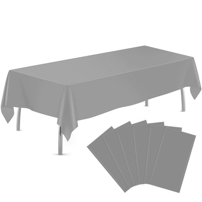 tujol Royal Blue 6 Pack Plastic Table Cloth 54" x 108", Disposable Tablecloths Rectangle Table Cover, Plastic Tablecloths for Parties