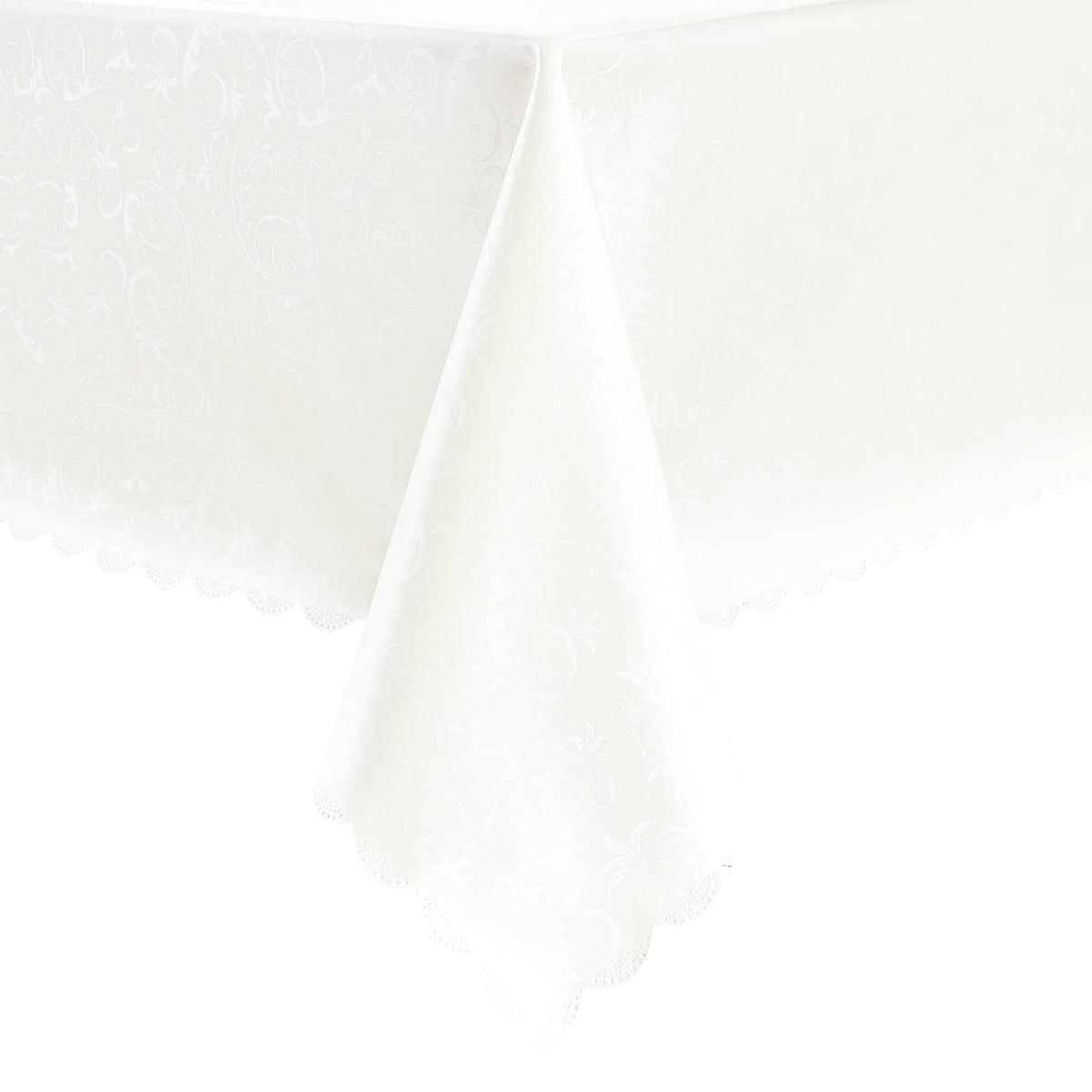 Romanstile Waterproof Vinyl Tablecloth Rectangle, 60 x 84 Inch, Rose Beige