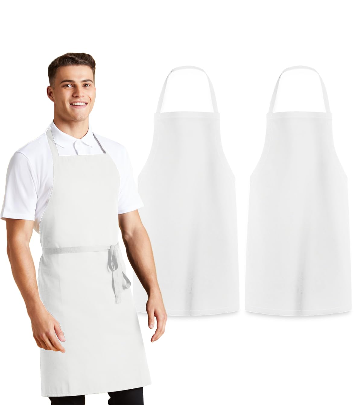Avalon Kitchen Aprons for Men - 100% Polyester Chef Apron Women with Extra Long Ties - Cooking Aprons for Women & Mens Apron