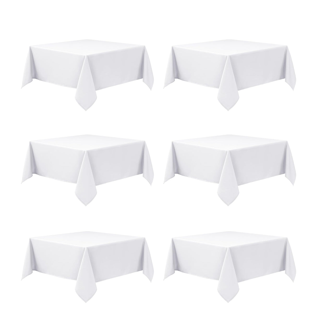 10-Pack White Tablecloths for Rectangle Tables, 60 x 102 Inches