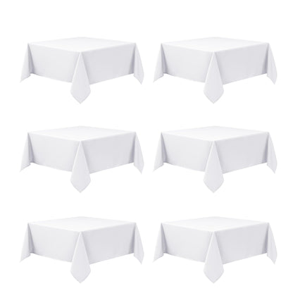 10-Pack White Tablecloths for Rectangle Tables, 60 x 102 Inches