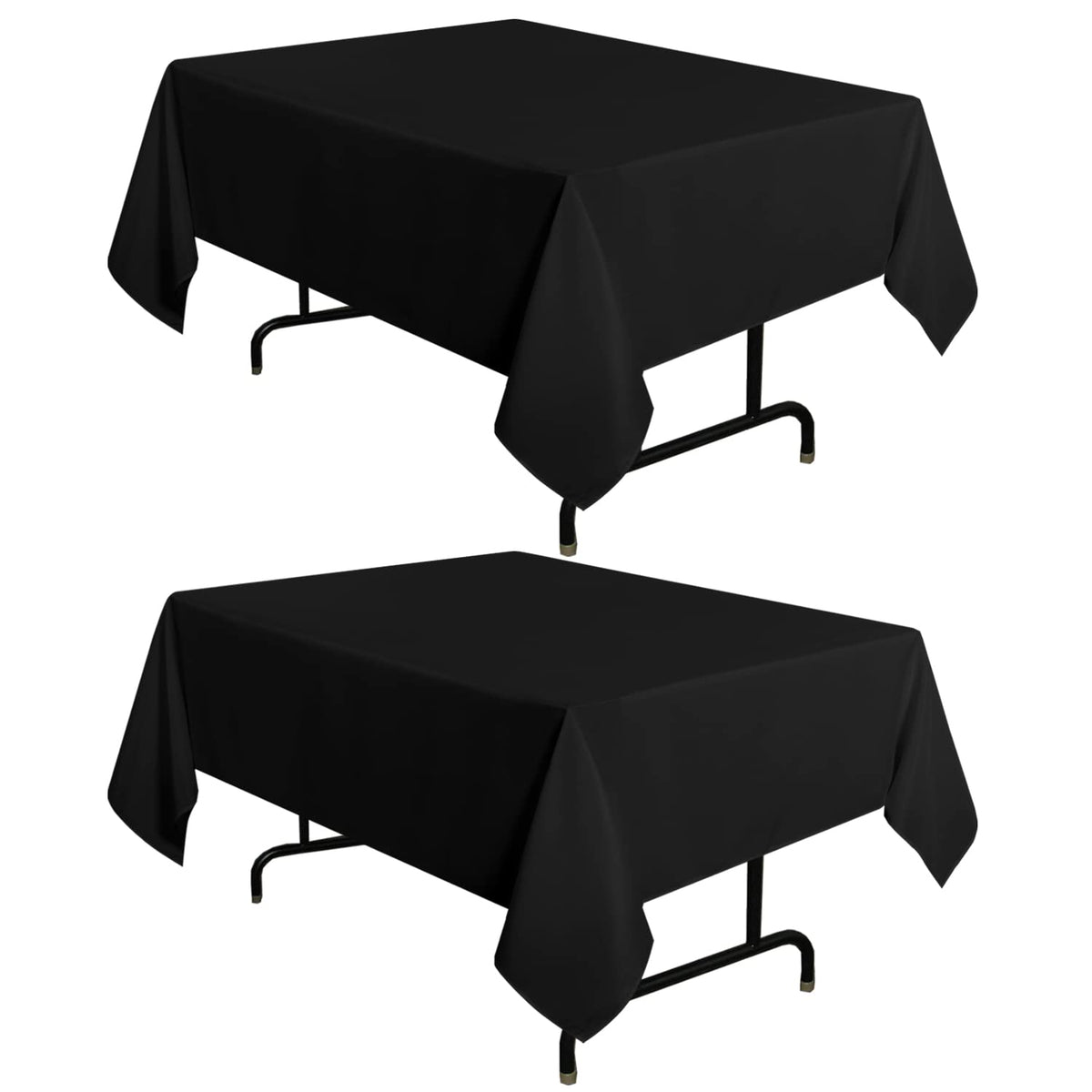 sancua 2 Pack Black Tablecloths 60x102 Inch for 6 Feet Rectangle Tables