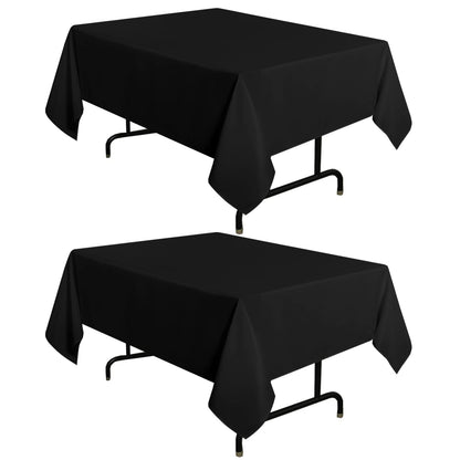 sancua 2 Pack Black Tablecloths 60x102 Inch for 6 Feet Rectangle Tables