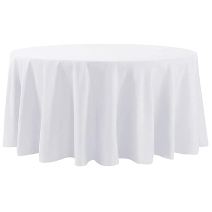 6 Pack White Round Tablecloths 120 Inch for Dining Tables
