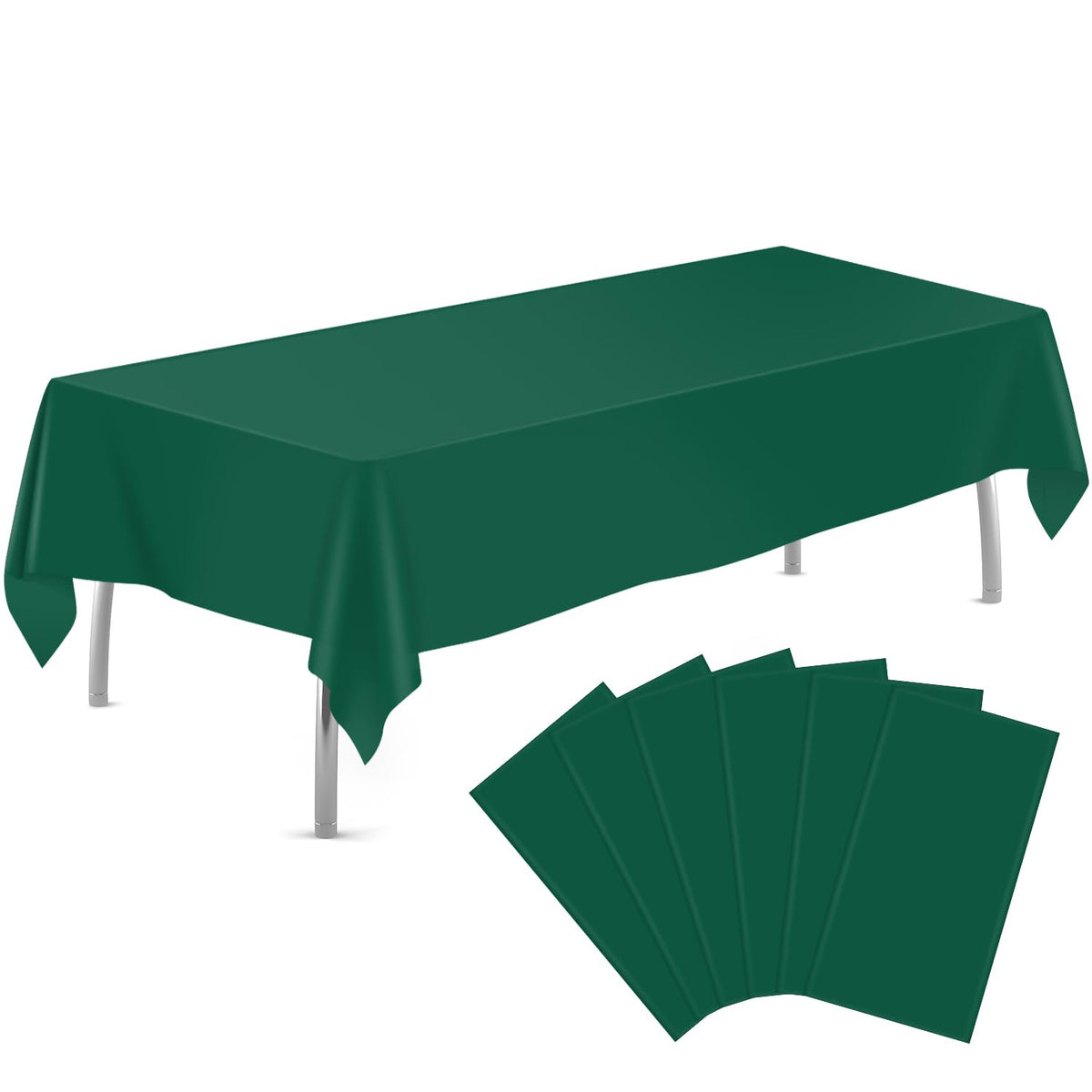 tujol Royal Blue 6 Pack Plastic Table Cloth 54" x 108", Disposable Tablecloths Rectangle Table Cover, Plastic Tablecloths for Parties