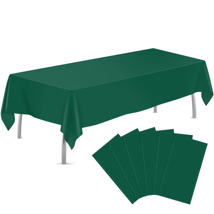 tujol Royal Blue 6 Pack Plastic Table Cloth 54" x 108", Disposable Tablecloths Rectangle Table Cover, Plastic Tablecloths for Parties