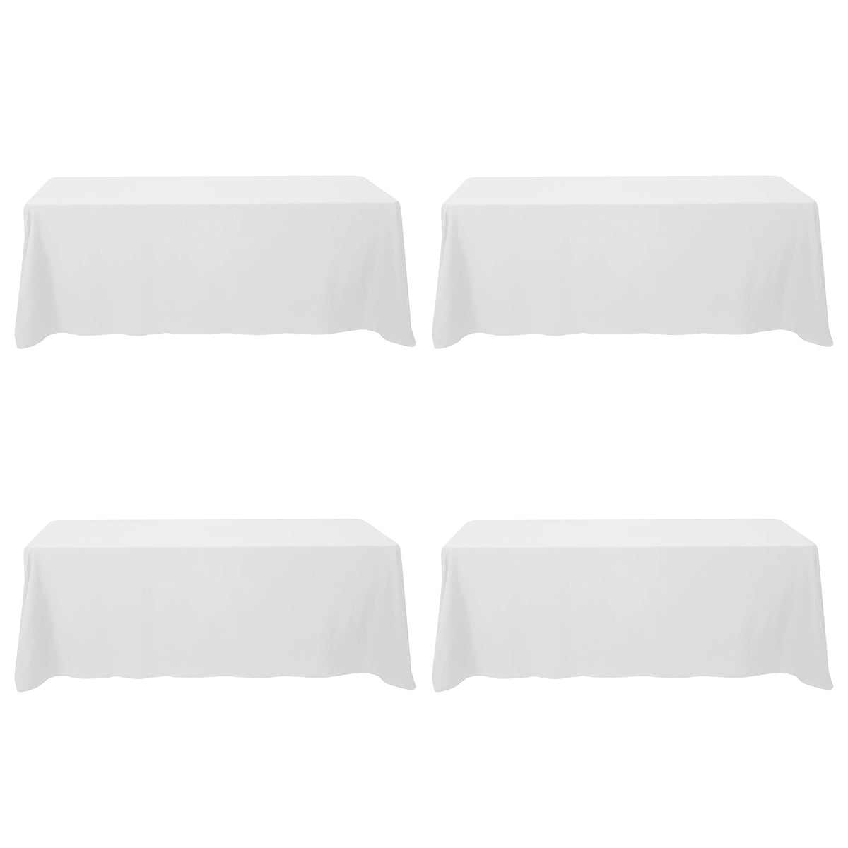 BRILLMAX 6 Pack Ivory Tablecloths 60x102 Inch for 6ft Rectangle Tables
