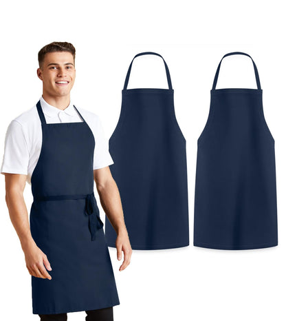 Avalon Kitchen Aprons for Men - 100% Polyester Chef Apron Women with Extra Long Ties - Cooking Aprons for Women & Mens Apron