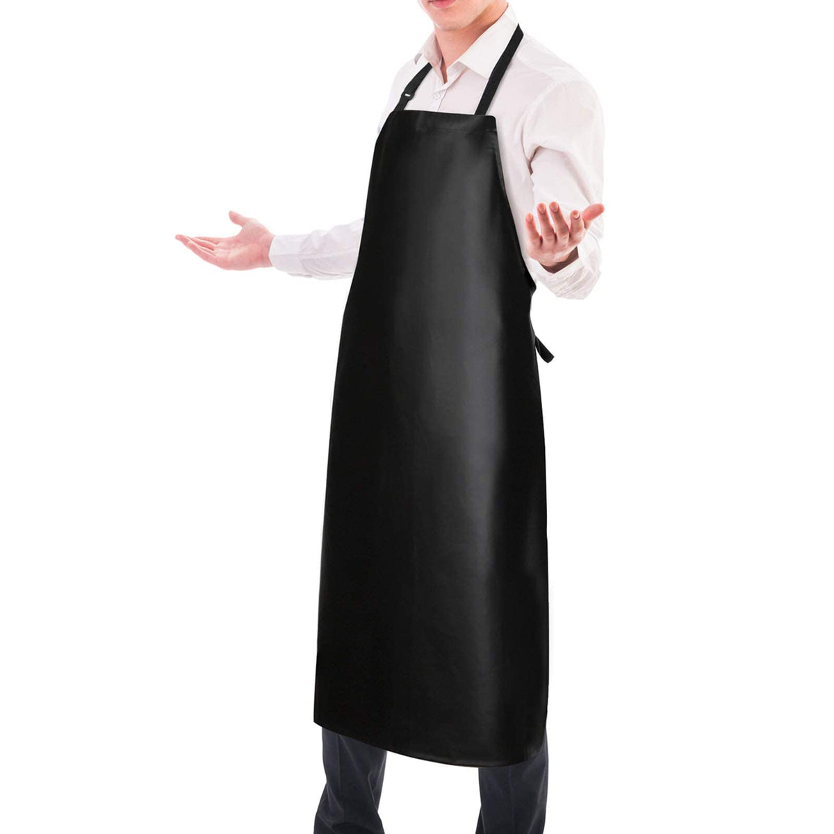 Waterproof Rubber Apron Adjustable Dishwasher Apron - Heavy Duty Work Apron